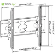 "Techly ICA-PLB 890 Support mural pour TV 42-80"" LED/LCD 80kg inclinable slim 82mm"