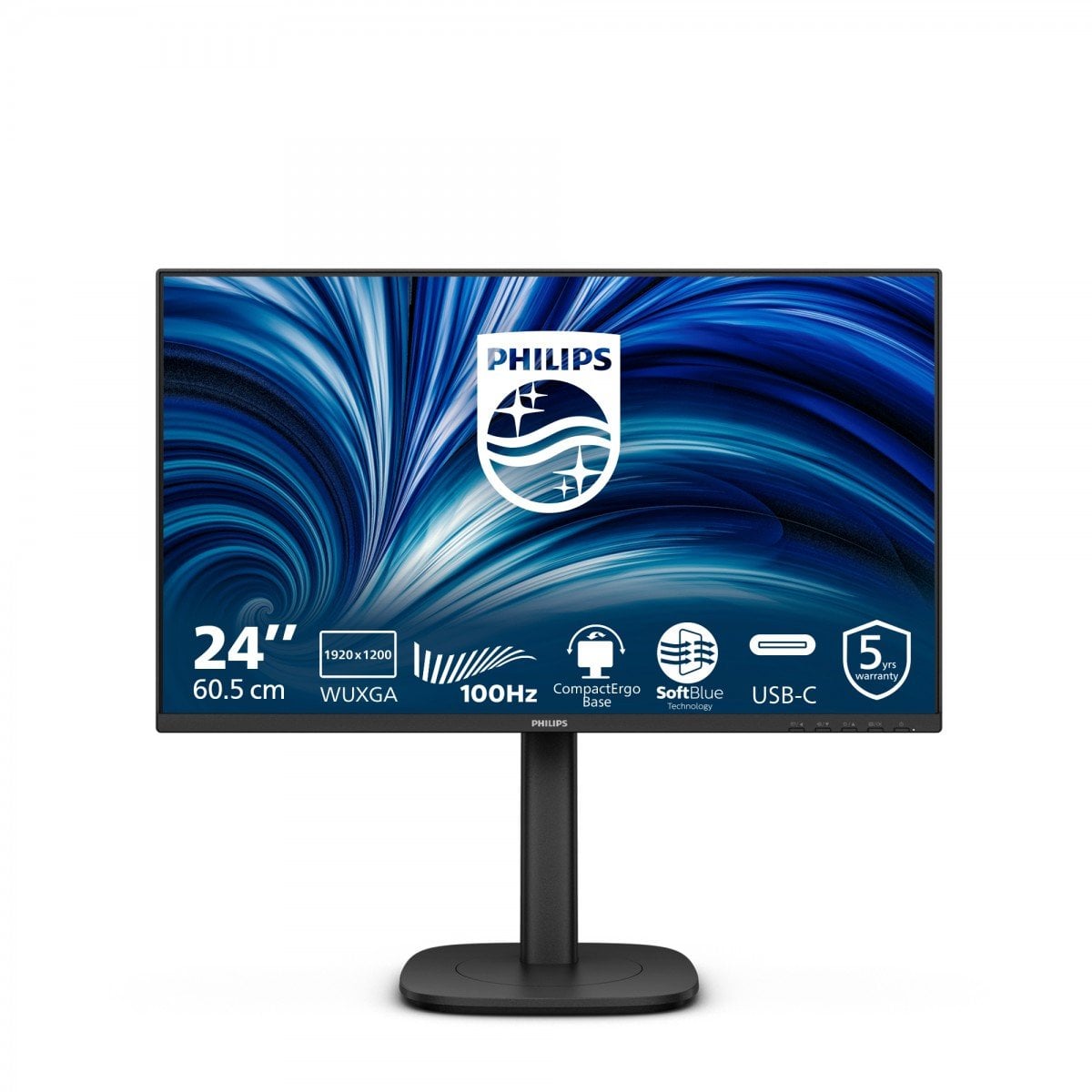 PHILIPS 24p 1920x1200 100Hz IPS Flat H/A 150 MM DICOM TUV EyeSafe certified USB HUB SPEAKERS DP HDMI Bri 300cd/m2 TCO 10