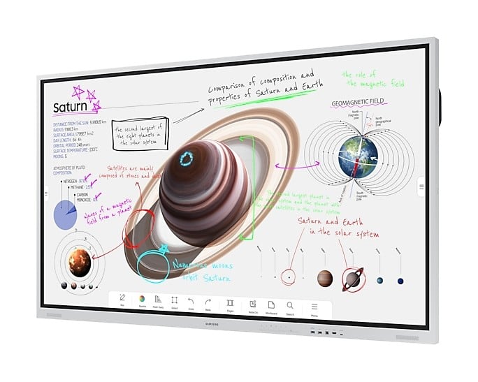 SAMSUNG WM75B Flip 4 75inch Touch Infrared UHD 3840x2160 16:9 300nit without glass 220nit with glass 16/7 3years