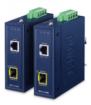 Planet IECC-210-KIT Industrial EtherCAT Media Converter Kit (IECC-210T + IECC-210R, -40~75 degrees C, Dual 9~48V DC, 1 x 100TX RJ45, 1 x 100FX SFP,  BECKHOFF Et