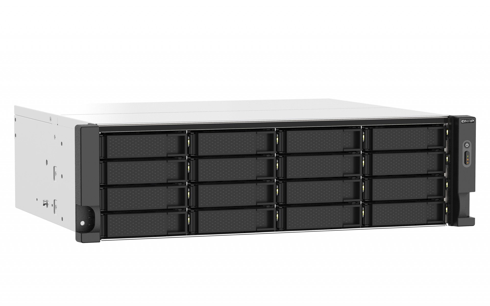QNAP 16-bay Rackmount NAS AMD Ryzen V1000 series V1500B 4C/8T 2.2GHz 16Go DDR4 RAM 2x2.5GbE LAN optional 10GbE & M.2 NVMe/SATA