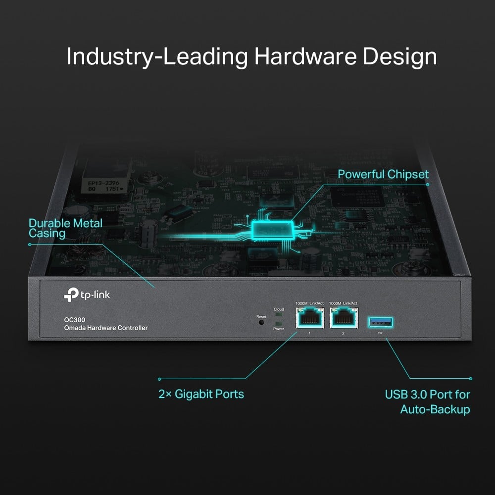 TP-LINK Omada Hardware Controller 2x10/100/1000 Mbps Ethernet Ports 1xUSB 3.0 Port