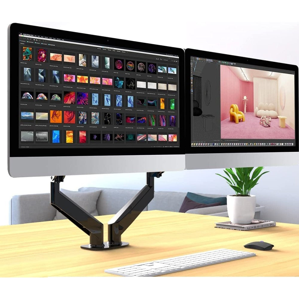 "Techly ICA-LCD 462B Support de double moniteur 17-32"" LCD 9kg rotatif a gaz"