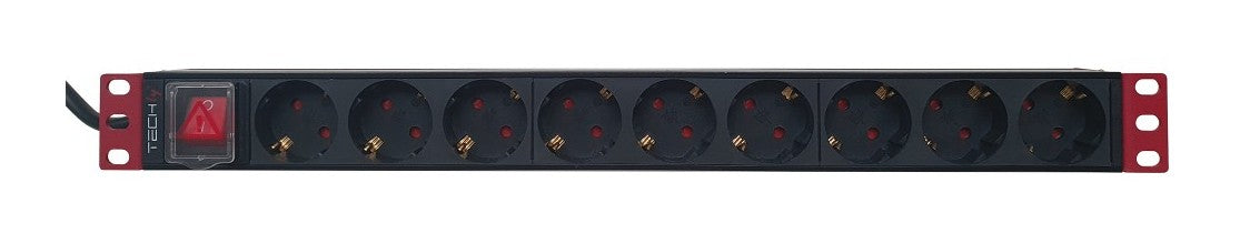 Techly I-CASE STRIP-91UD Multiprise 19' 1U X9 - Prises Schuko