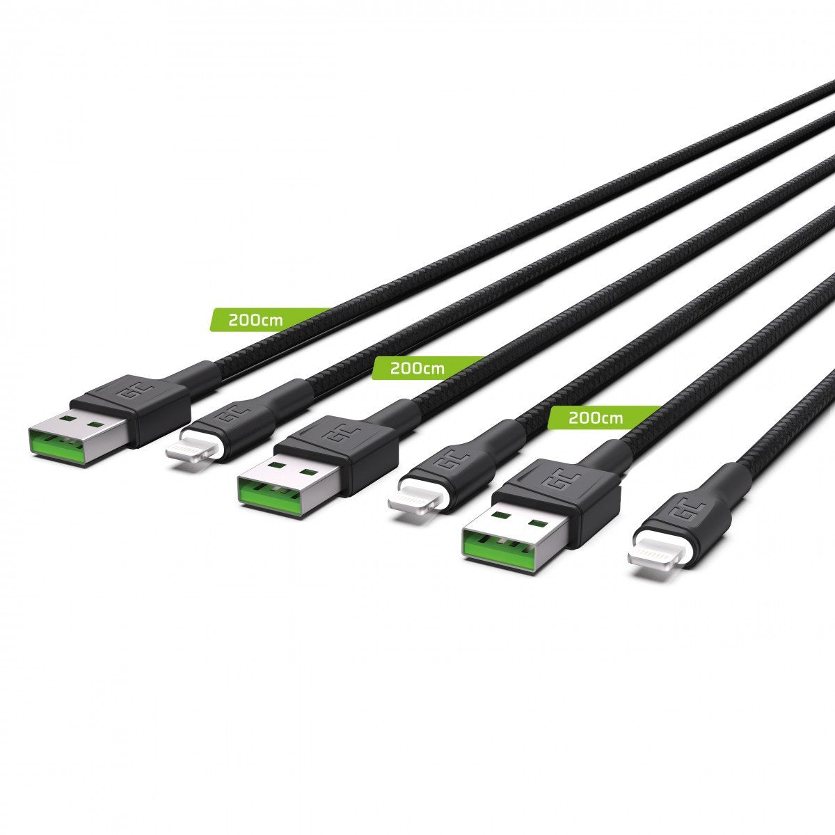 Green Cell KABGCSET06 câble Lightning 2 m Noir