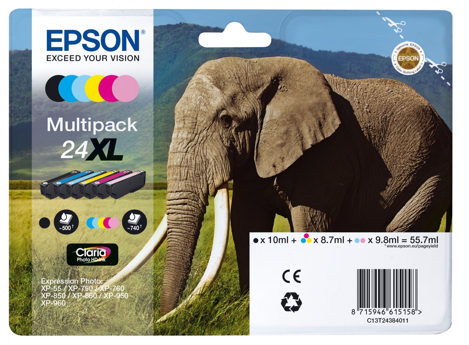 Ink/24XL Elephant CLcMLmYK