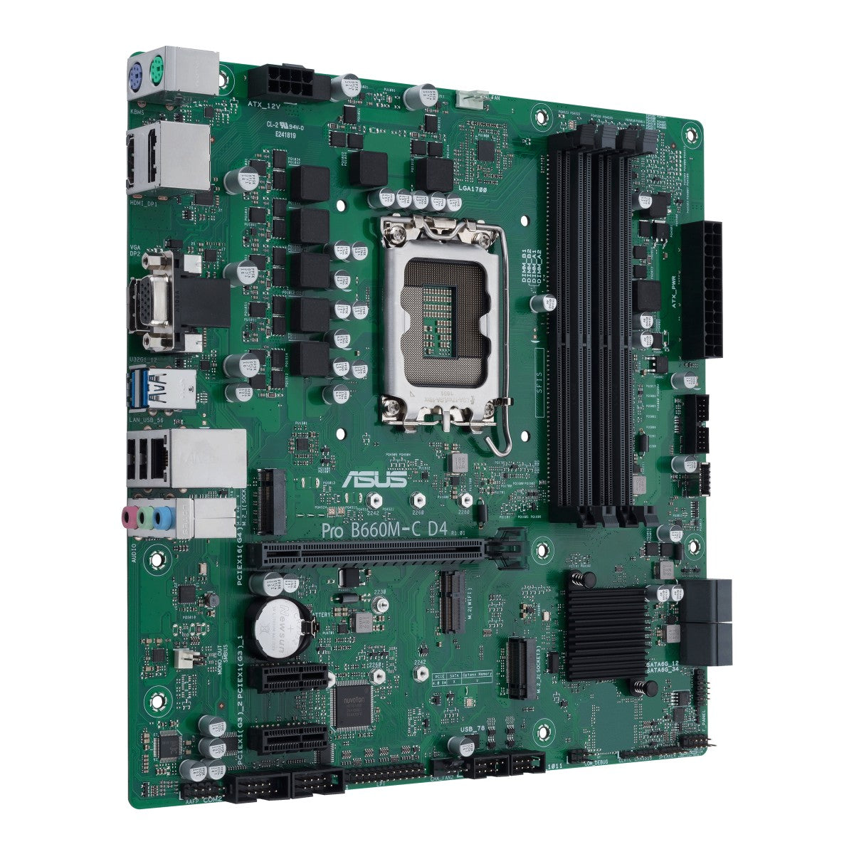 ASUS PRO B660M-C D4-CSM LGA1700 4xDIMM DDR4 TPM 4xSATA 2xM.2 1xHDMI 1xVGA 2xDP MB
