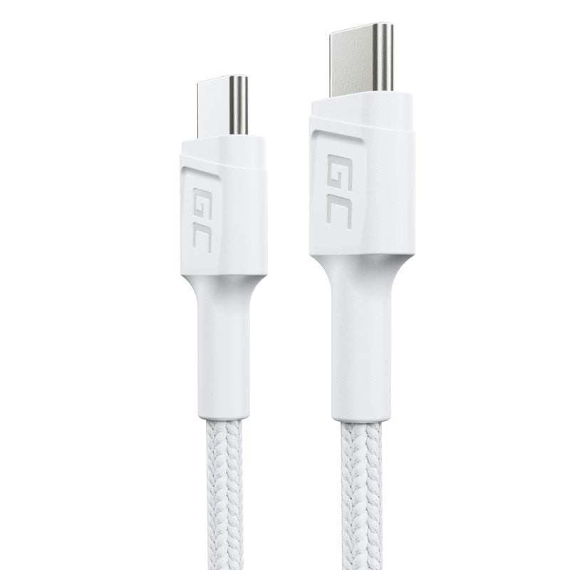 Green Cell GC PowerStream câble USB USB 3.2 Gen 1 (3.1 Gen 1) 0,3 m USB C 0,48 Gbit/s 60 W Blanc