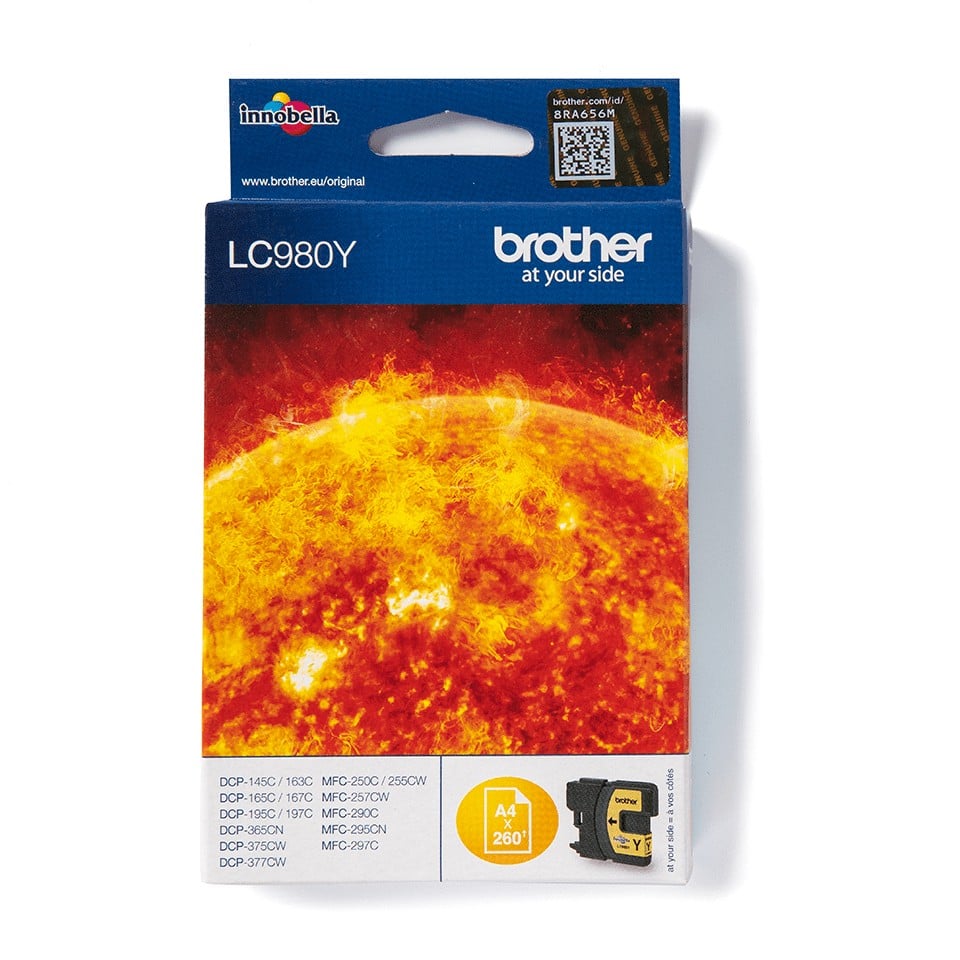 BROTHER CARTOUCHE ENCRE JAUNE (300 PAGES) POUR DCP145C-165C, MFC250C-290C