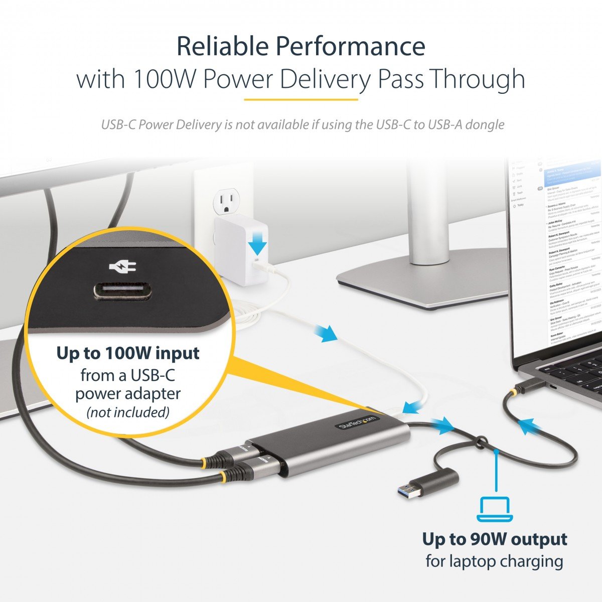 USB-C to Dual-HDMI Adapter 4K 60Hz PD