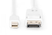 DIGITUS Câble de connexion DisplayPort - 1 m - Mini DisplayPort - DisplayPort - Blanc - Nickel - 1.1a