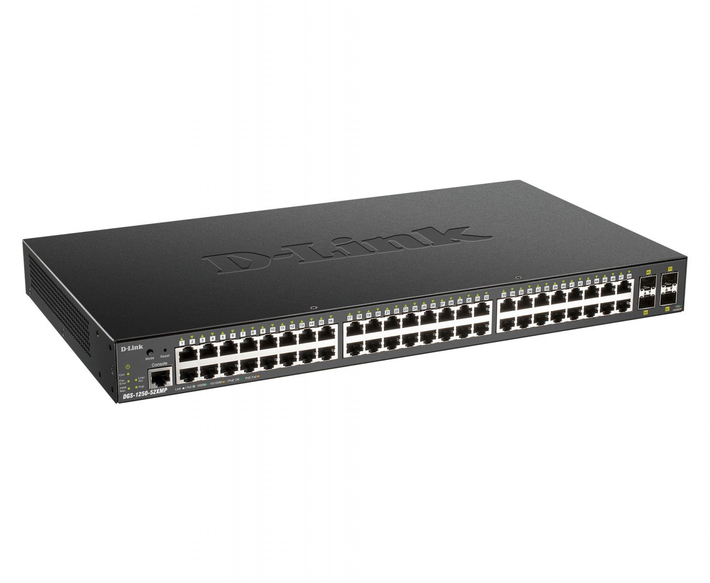 D-Link DGS-1250-52XMP commutateur réseau Géré L3 Aucun Connexion Ethernet, supportant l'alimentation via ce port (PoE) Noir