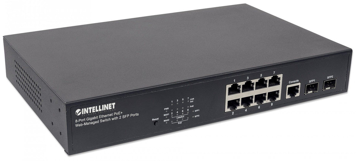 Intellinet 561167 commutateur réseau Géré Gigabit Ethernet (10/100/1000) Connexion Ethernet, supportant l'alimentation via ce port (PoE) Noir