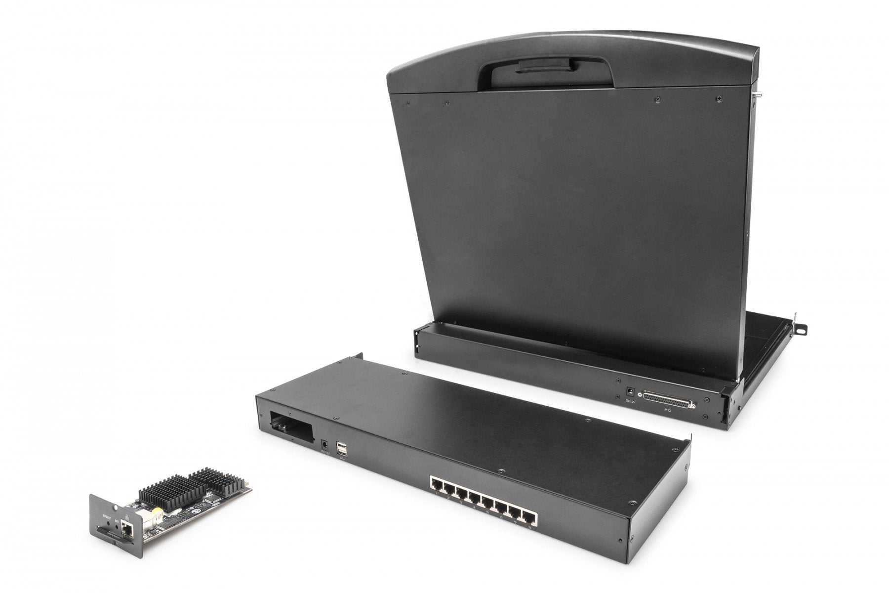 Digitus DS-72216 commutateur écran, clavier et souris Grille de montage Noir