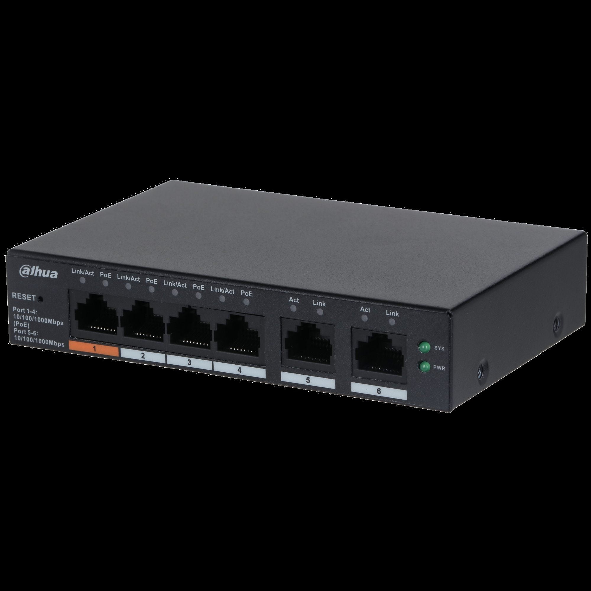 Dahua CS4006-4GT-60 Commutateur Gigabit de Bureau Géré dans le Cloud a 6 Ports avec 4 Ports PoE