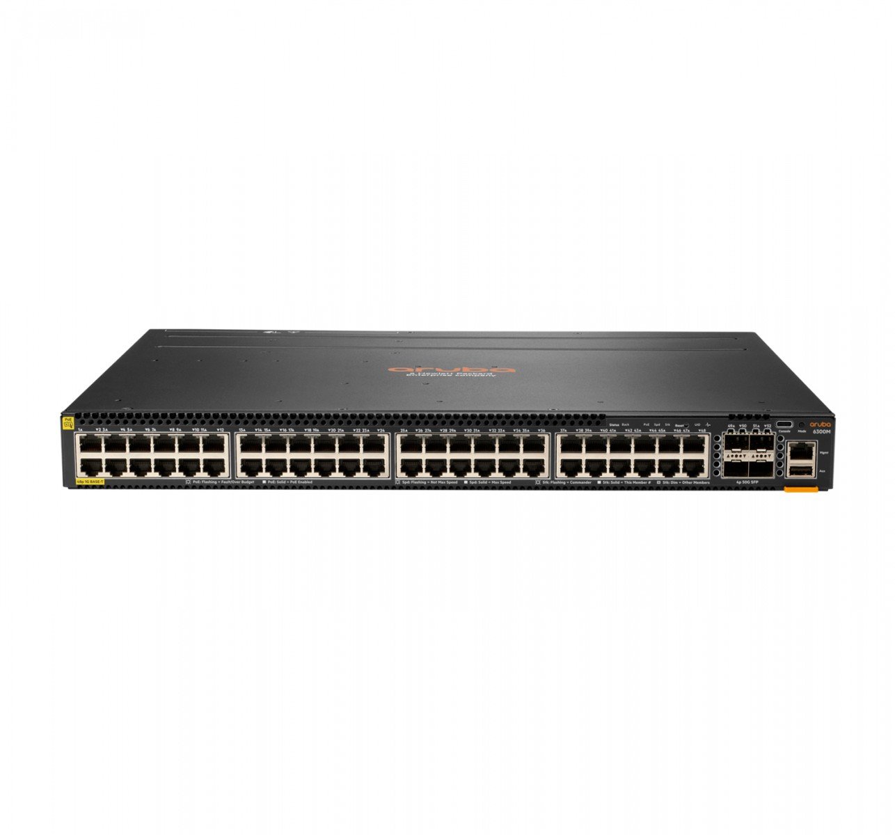 HPE Aruba 6300M Switch 48-port 1GbE Class 4 PoE and 4-port SFP56