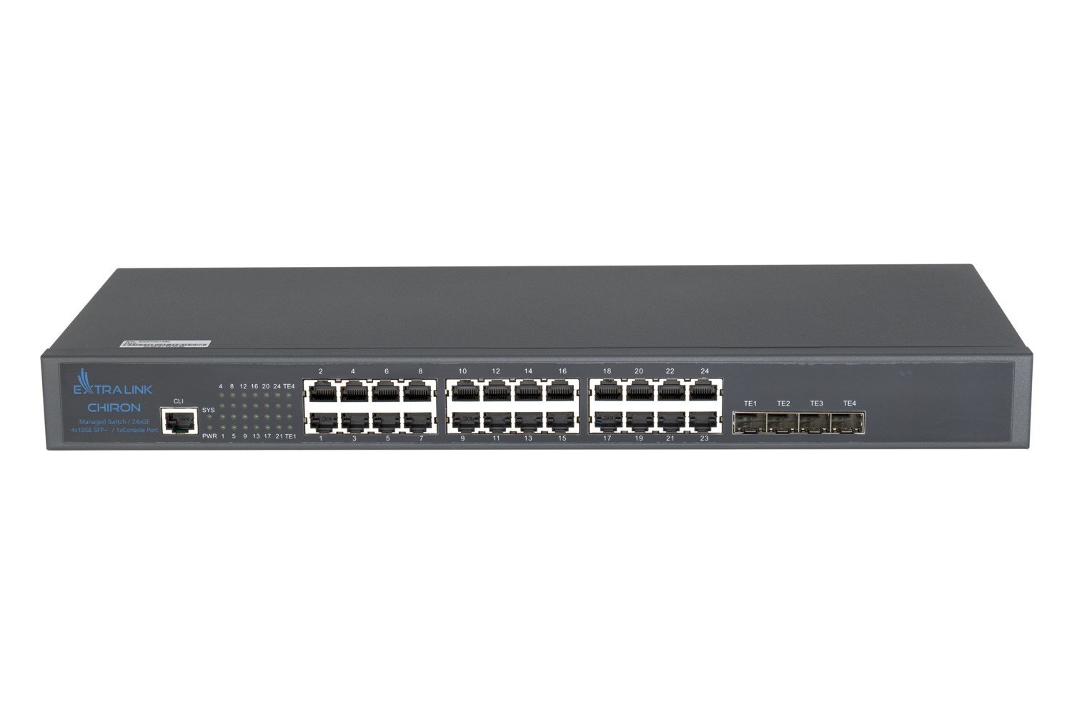 Extralink EX.19720 commutateur réseau Géré Gigabit Ethernet (10/100/1000) 1U Noir