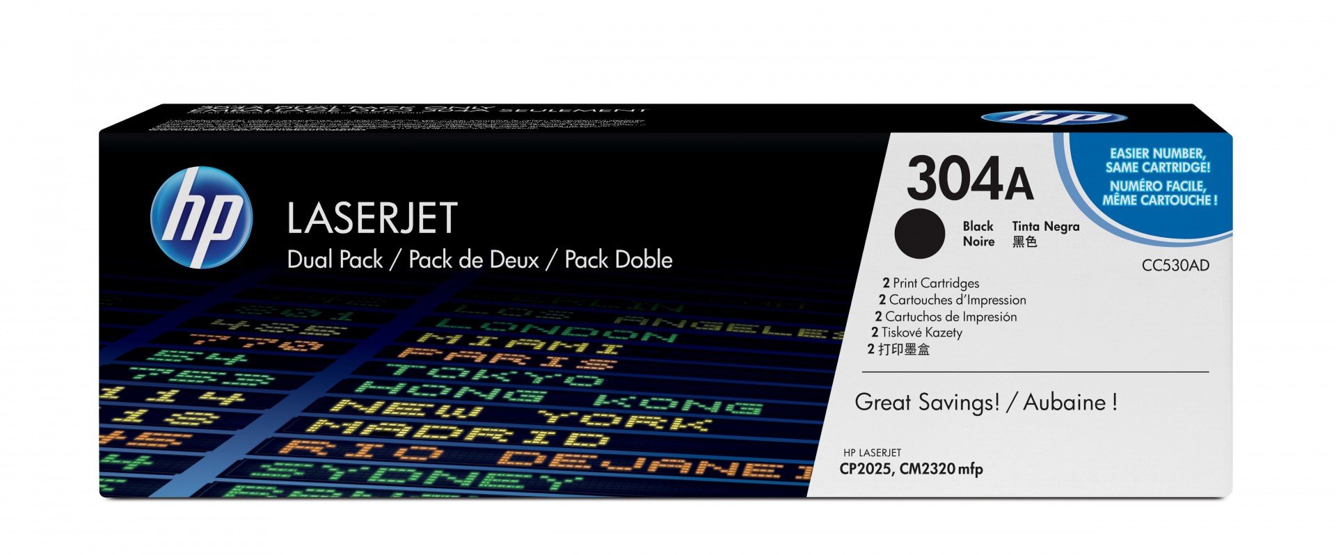HP 304A pack de 2 toners LaserJet noir authentiques
