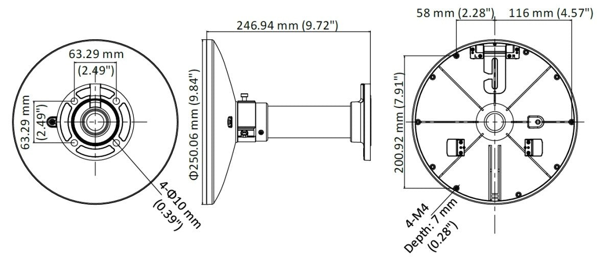 Hikvision DS-1661ZJ-6D Support de plafond