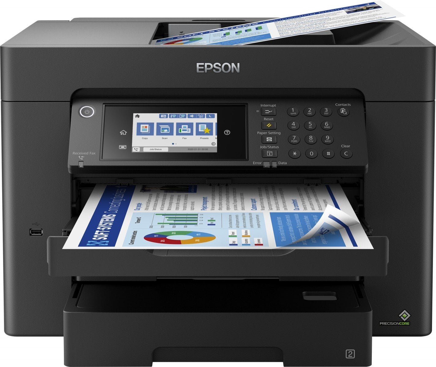 EPSON WorkForce WF-7840DTWF MFP colour ink-jet A3 297x420mm A3 25ppm print 550 sheets USB 2.0 LAN Wi-Fi USB host