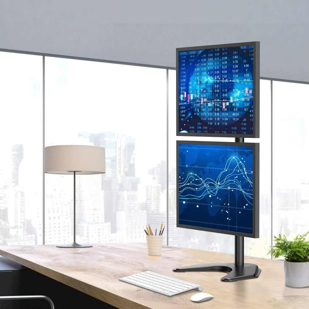 "Techly ICA-LCD 2520V Support de bureau vertical pour 2 moniteurs 13-27"" LCD 10kg"