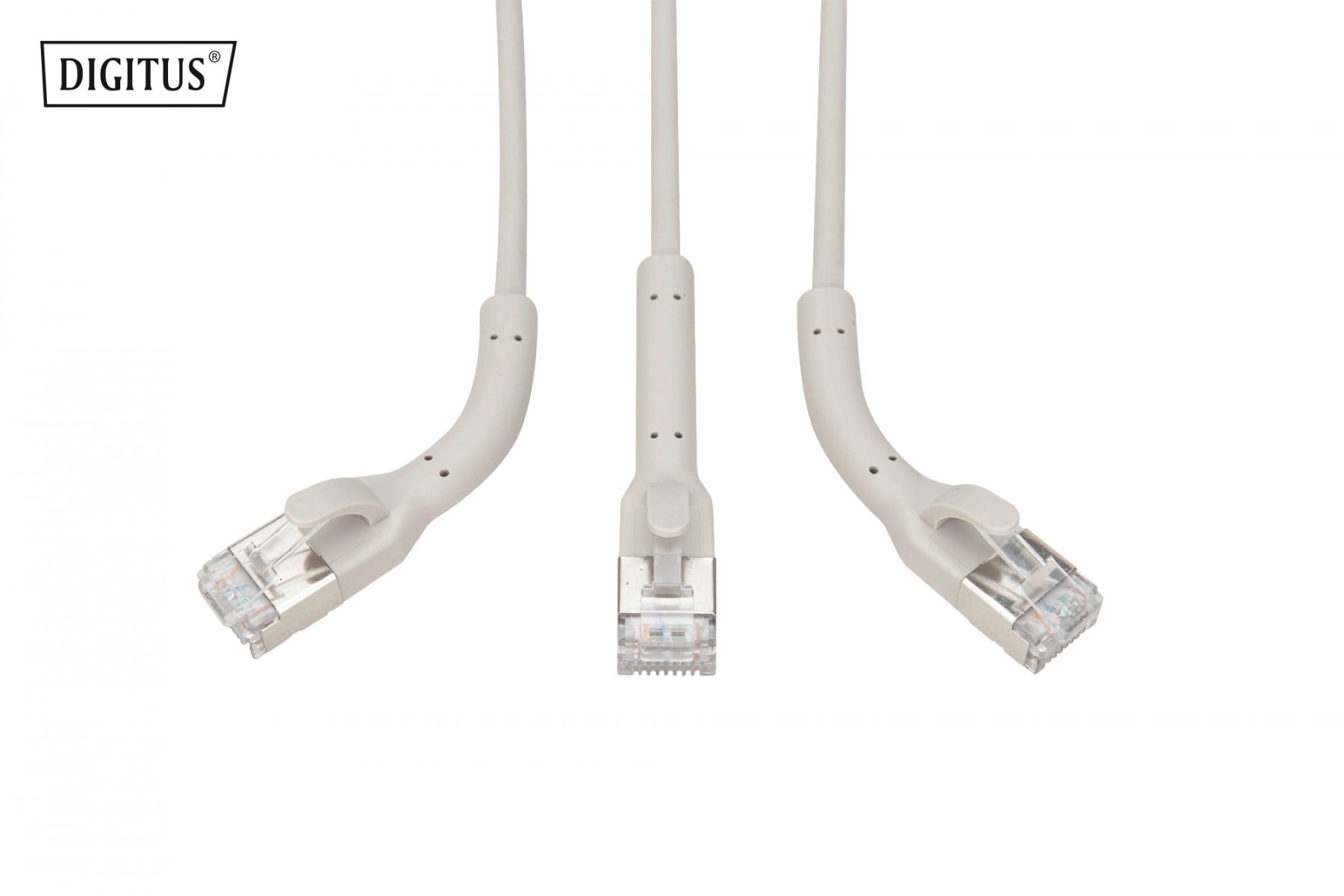 Digitus DK-1632-A-010B Câble de raccordement angulaire CAT 6A F-FTP, cuivre, 1 m, gris