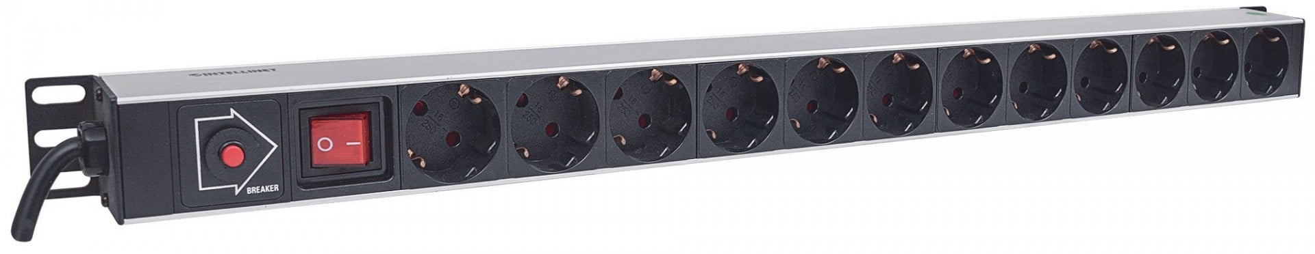Intellinet 714044 unité de distribution d'énergie 12 sortie(s) CA 1U Noir