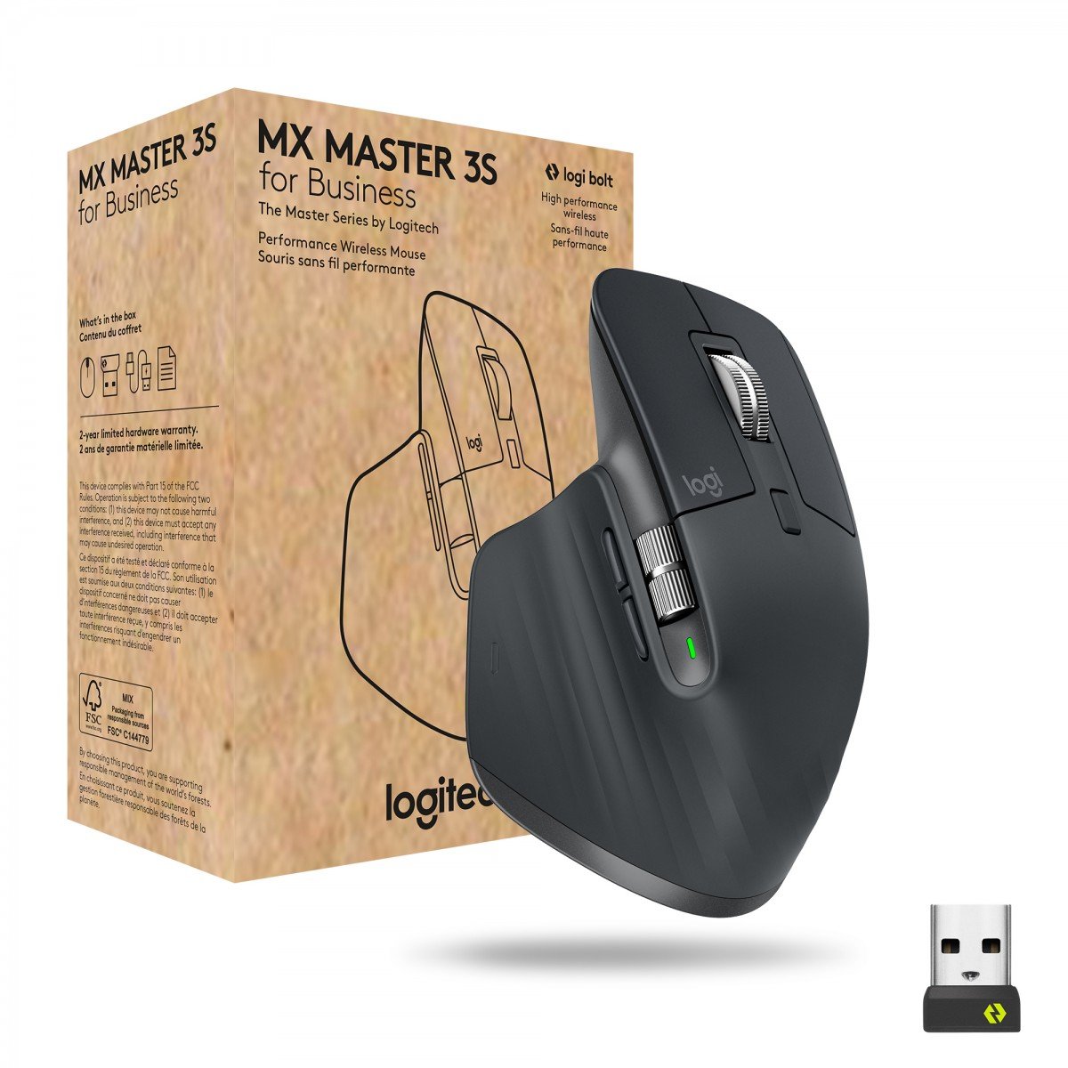 LOGITECH Master Series MX Master 3S for Business Mouse ergonomic right-handed optical 7 buttons wireless Bluetooth
