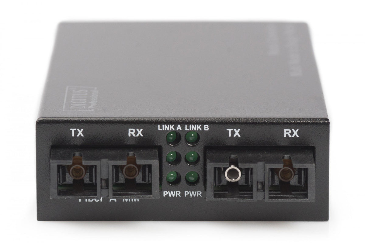 Digitus DN-82124 convertisseur de support réseau 1000 Mbit/s 1310 nm Monomode, Multimode Noir