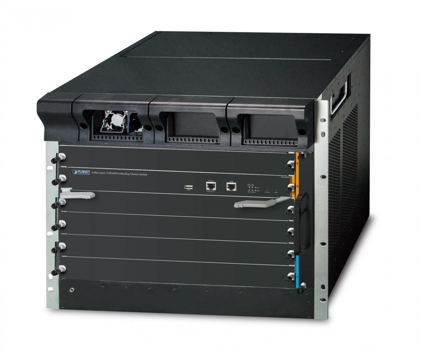 PLANET 6-Slot Layer 3 IPv6/IPv4 châssis de réseaux 9U Noir