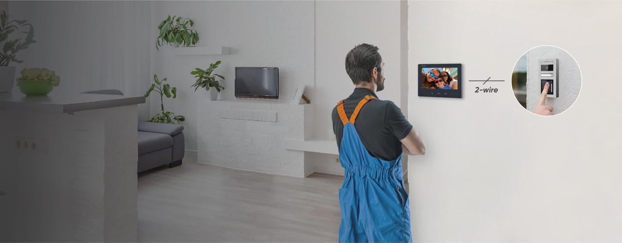 Interphone Hikvision DS-KH7300EY-WTE2/White Blanc