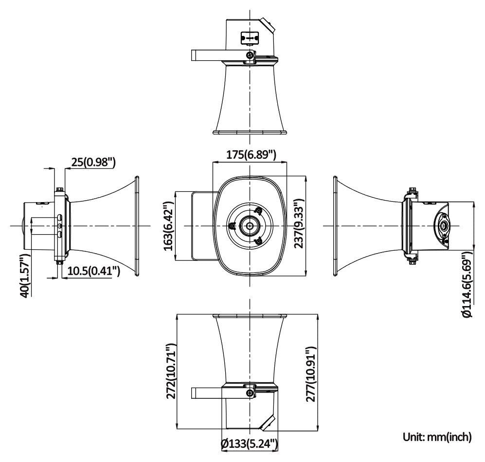 Hikvision DS-QAZ1307G1T-E(C) Haut-parleur a cornet réseau