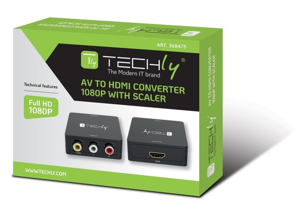Techly IDATA SPDIF-6E3 Convertisseur AV Composite Vidéo et Audio 3x RCA vers HDMI 1080p