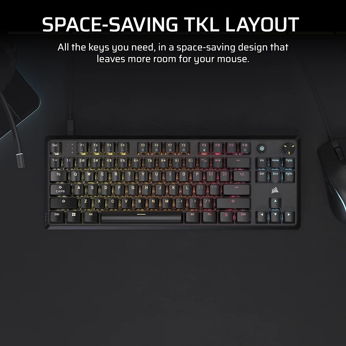 Clavier Corsair K70 CORE TKL Gaming USB Noir