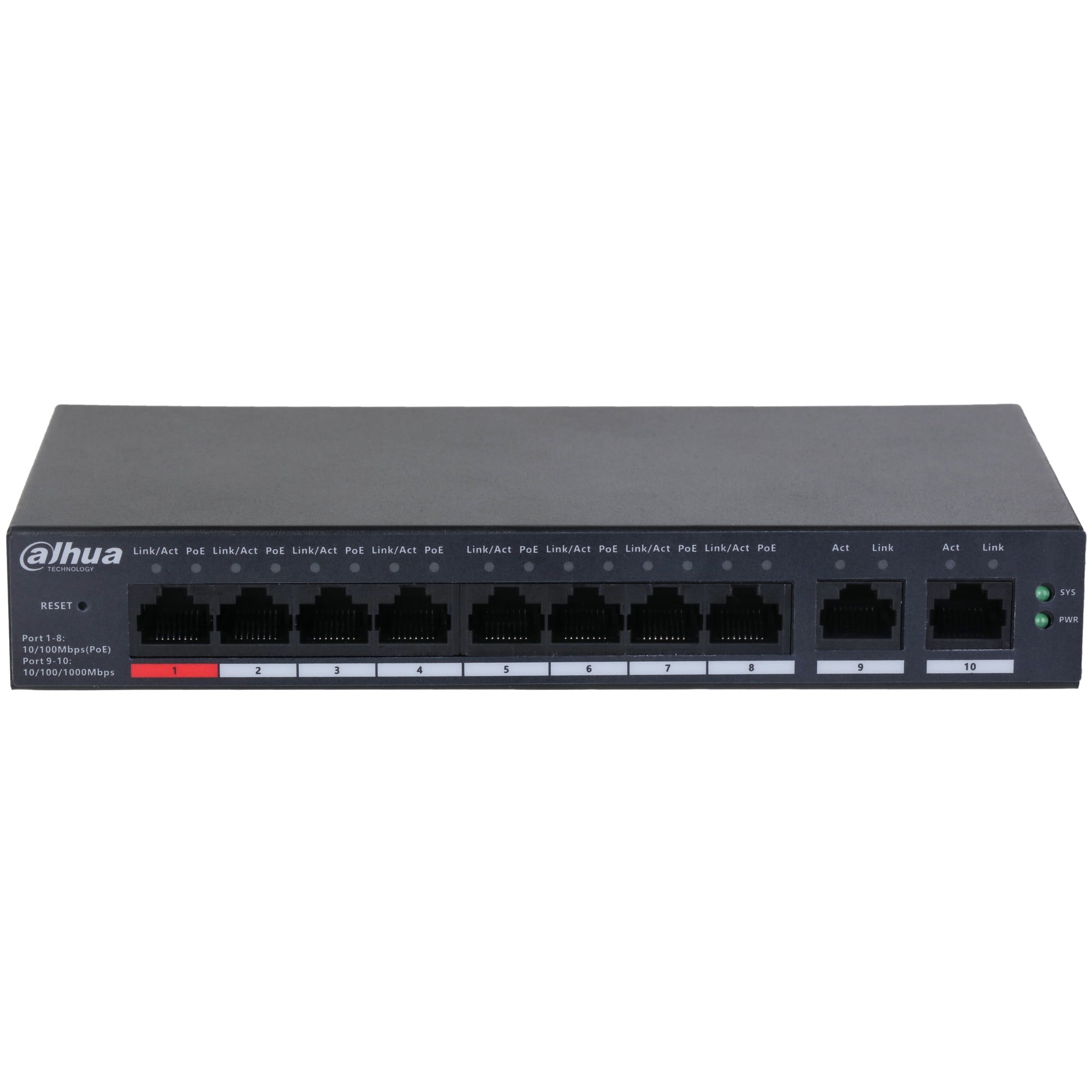 Dahua CS4010-8ET-110 Switch desktopowy zarz¹dzany w chmurze z 10 portami z 8 portami PoE