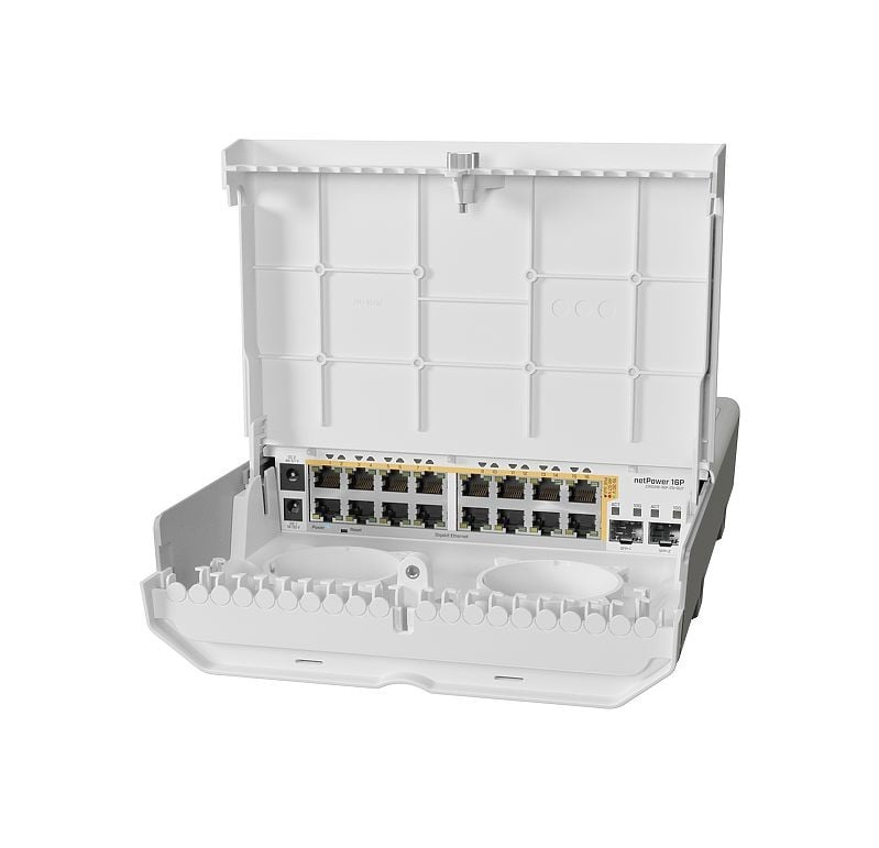 Mikrotik netPower 16P L2/L3 Gigabit Ethernet (10/100/1000) Connexion Ethernet, supportant l'alimentation via ce port (PoE) Blanc