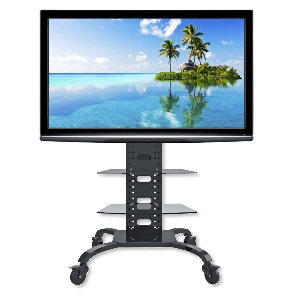 "Techly ICA-TR8 Support TV mobile 32-70"" jusqu'a 40kg réglable 2 étageres"