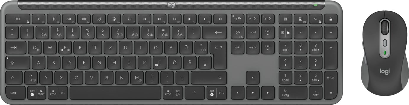 Logitech 920-012483 clavier Souris incluse Bureau RF sans fil + Bluetooth QWERTZ Allemand Graphite