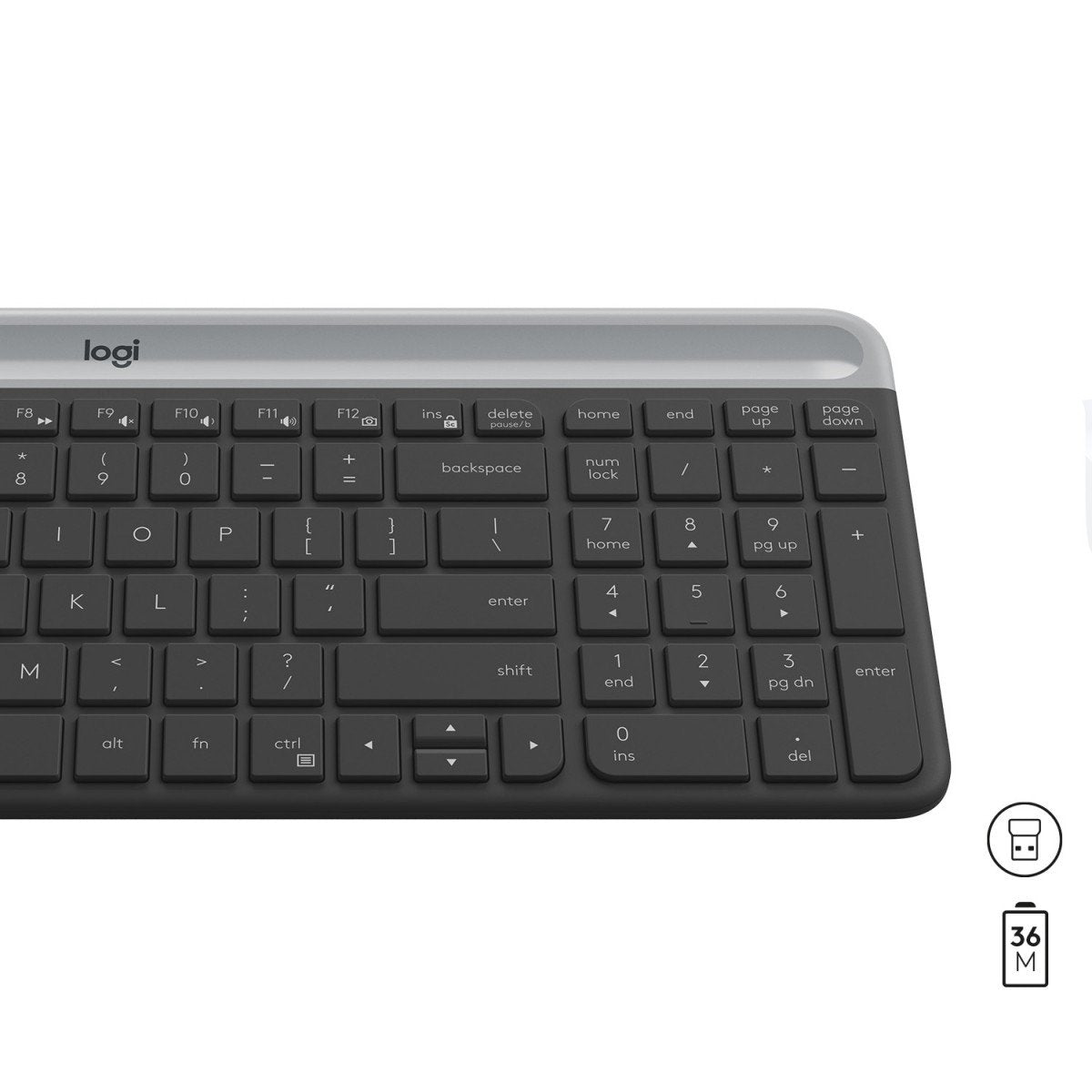 Logitech Slim MK470 clavier Souris incluse Universel RF sans fil QWERTY US International Graphite