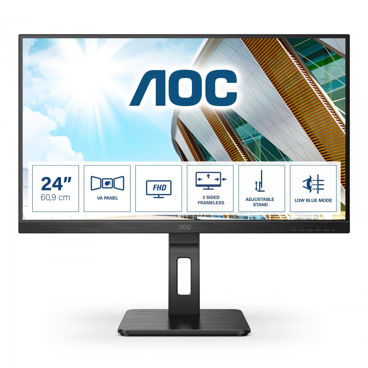 "AOC P2 24P2QM écran plat de PC 60,5 cm (23.8"") 1920 x 1080 pixels Full HD LED Noir"