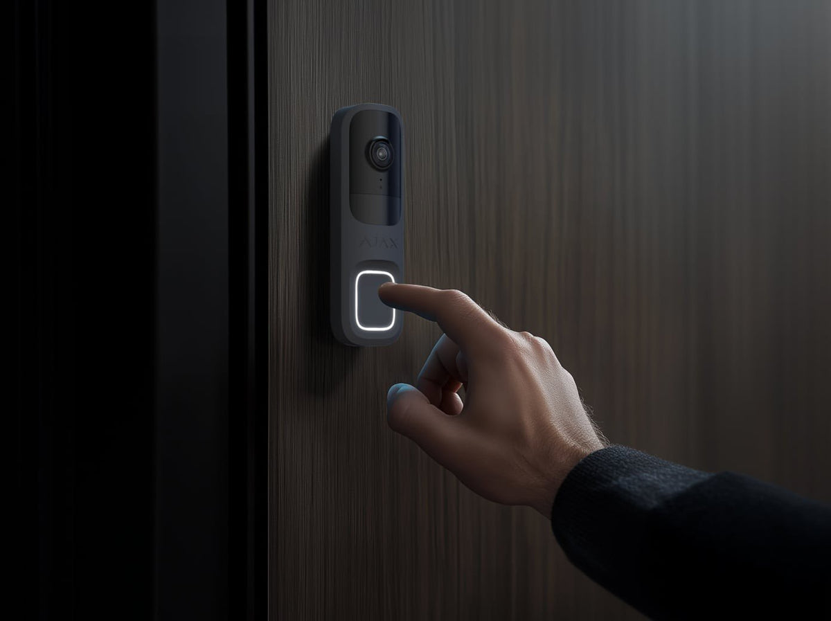 Ajax Systems 66391.125.BL1 Interphone Vidéo Sans Fil DoorBell avec IA, Capteur PIR et Contrôle par Application (noir)