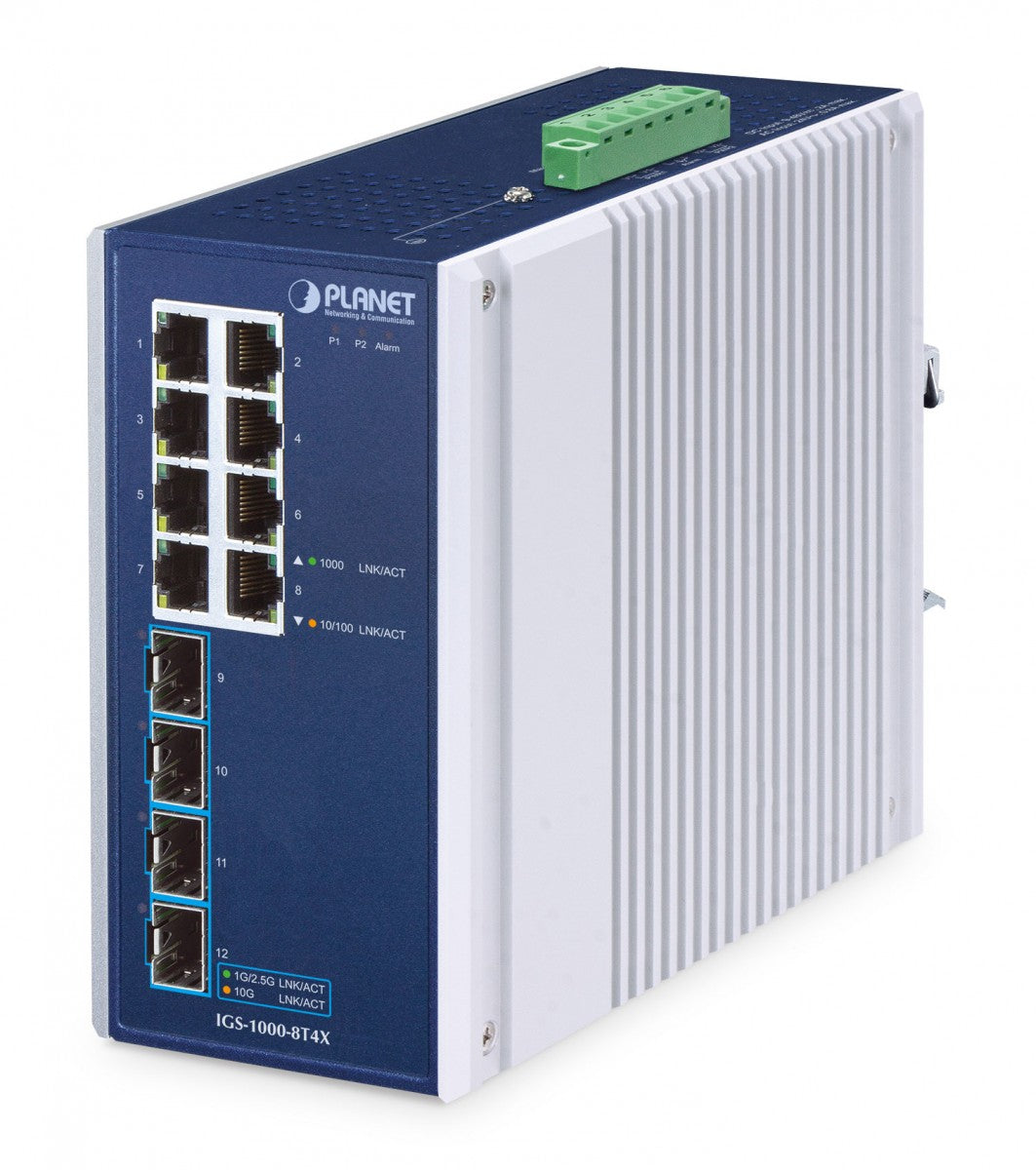 Planet IGS-1000-8T4X Commutateur Ethernet Gigabit industriel non géré a 8 ports