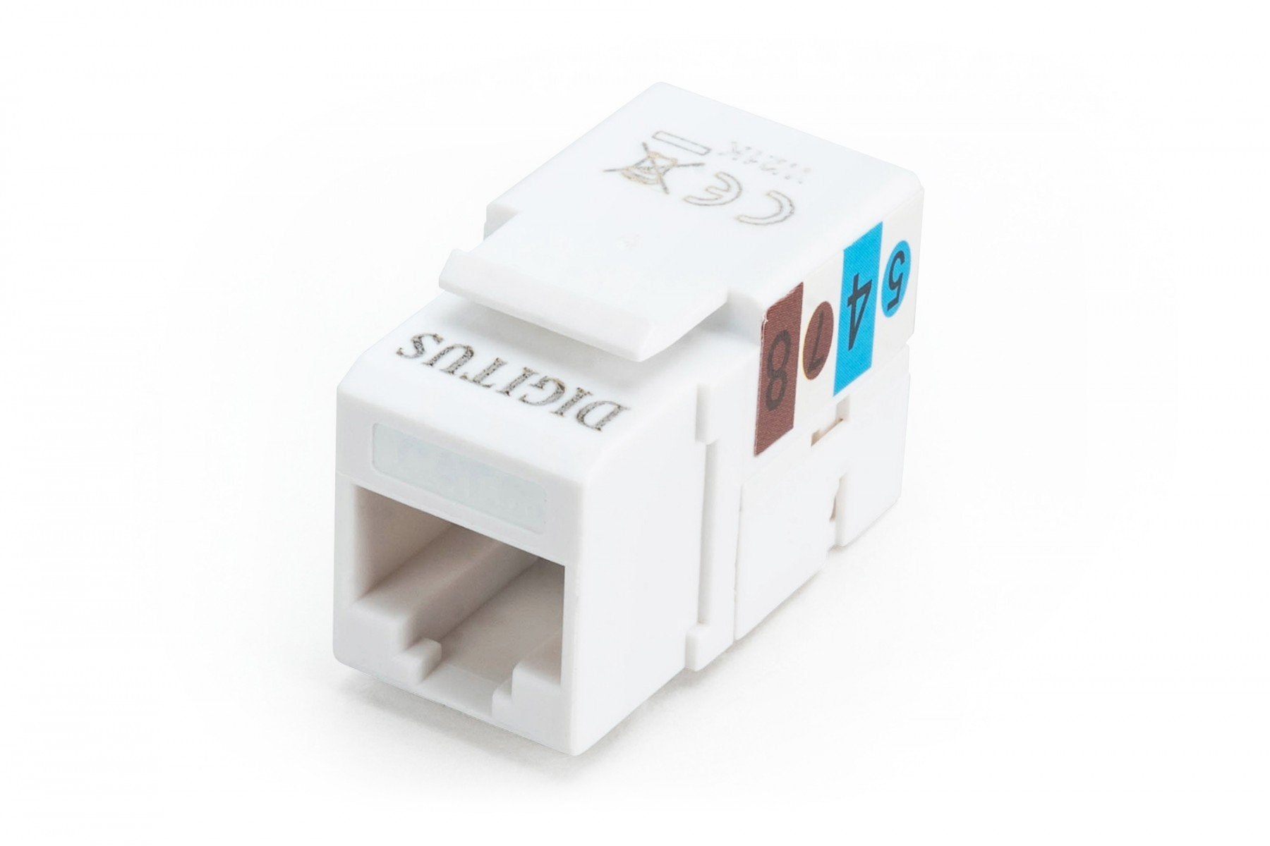 Digitus DN-93601 Module (prise) keystone RJ45 (8P8C) Cat. 6, UTP, non blindé, sans outil, blanc, 1 piece