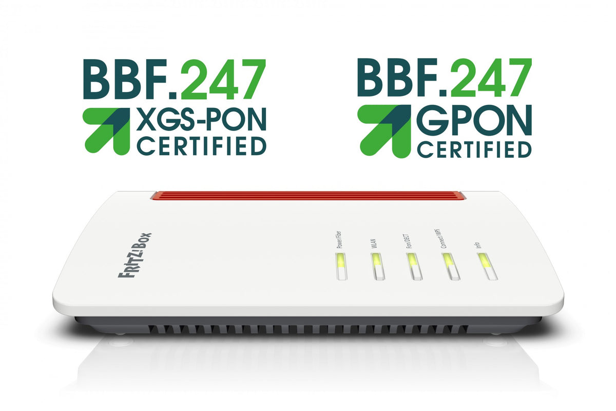 FRITZ!Box 5530 (WITH SFP XGSPON) routeur sans fil Gigabit Ethernet Bi-bande (2,4 GHz / 5 GHz) Blanc