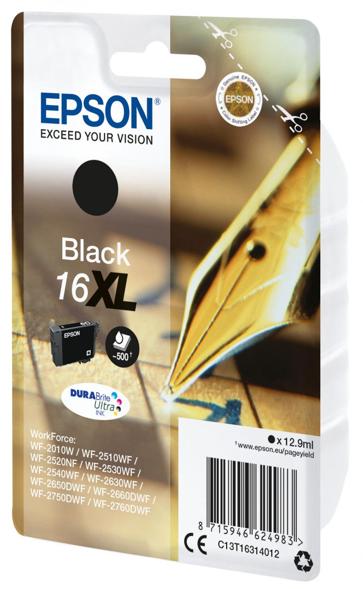 EPSON 6LB 16XL ink cartridge black high capacity 12.9ml 500 pages 1-pack RF-AM blister w/s