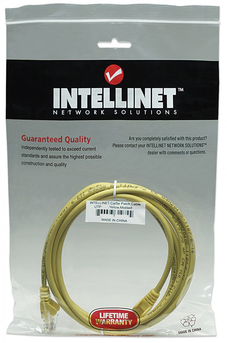 Intellinet RJ-45, M/M, 1m câble de réseau Jaune Cat5e U/UTP (UTP)