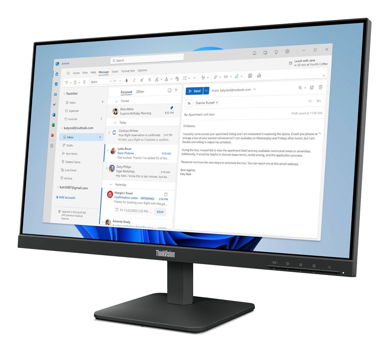 LENOVO ThinkVision S24-4e 23.8inch IPS WLED QHD 250cd/m2 4ms HDMI VGA