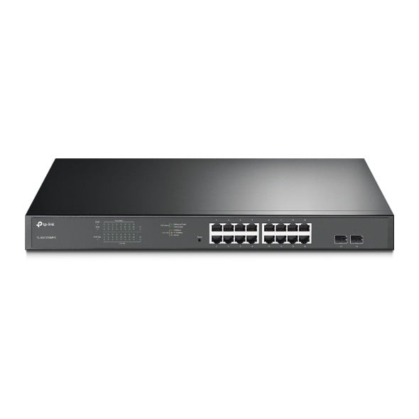 TP-LINK 16-Port Gigabit PoE+ Easy Smart Switch 16 Gigabit RJ45 Ports 2 SFP Slots 802.3at/af 192W PoE Power 1U 19p Rack-mountable
