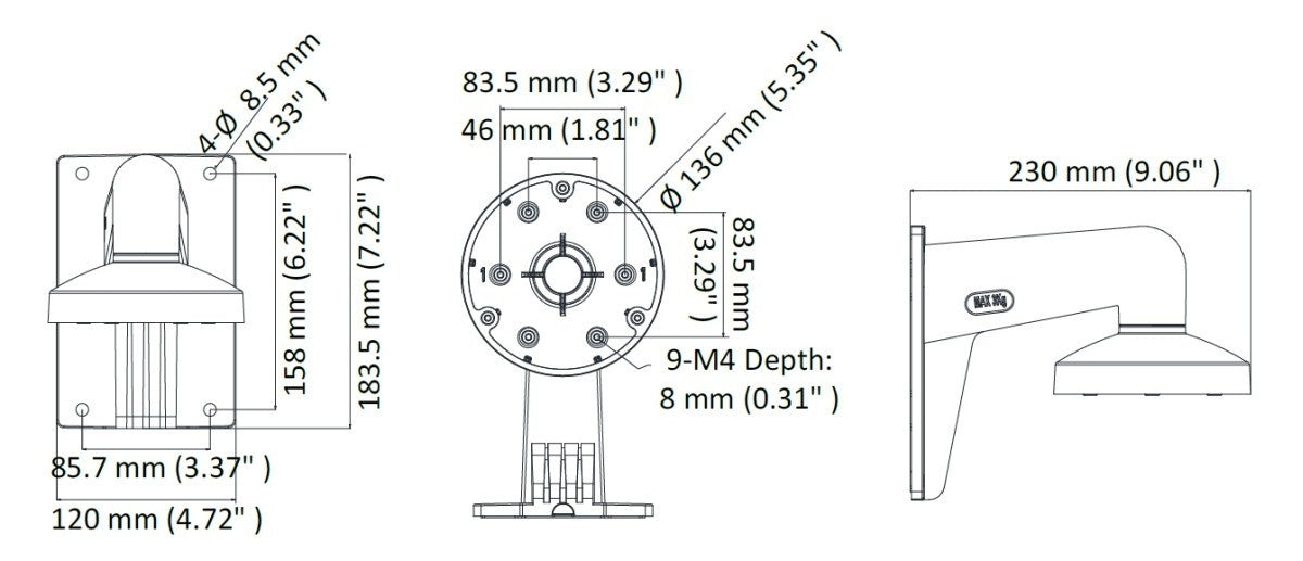 Hikvision DS-1473ZJ-135 Wall mount