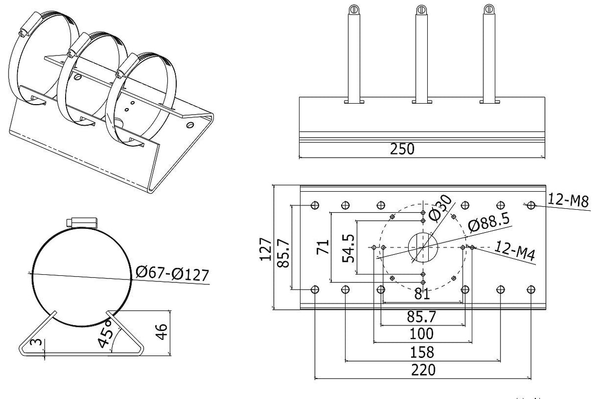 Hikvision DS-1275ZJ Support de montage sur poteau